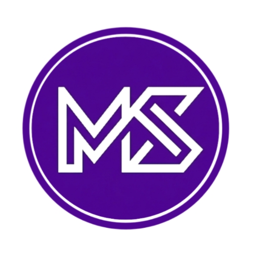 Math Solverer app icon: a purple circle with an MS monogram.